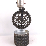 Vintage 11" Ornate Trivet Wall Sconce Light/Lamp with Planter/Cup Cast Iron MCM