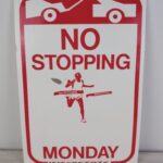 ORIGINAL Boston Marathon No Stopping Parking Monday Interstate Sign Poster 18"