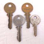 Lot Of 4 Vintage Keil Keys Brass One Bent