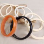Lot Of Vintage Bangles Plastic/Celluloid Pink, White, Black Round, Flat 60s, 80s