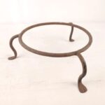 VTG Footed Wrougt Iron Stand Cauldron Planter Gazing Ball Garden Kitchen Trivet