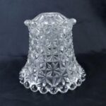 VTG Faceted Clear Glass Clip-On Boudoir Lamp Shade Bubble Diamond 5.5" Tall