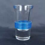 VTG TSING TAO Shot Glass Blade Runner Star Trek Voyager Blue Celluloid Band Rib