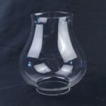 VTG 6" Tulip Hand Blown Clear Glass Hurricane Chimney Lamp Shade 2-7/8" Fitter