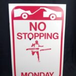 ORIGINAL Boston Marathon No Stopping Parking Monday Interstate Sign Poster 18″