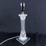 15" Clear Acrylic Lucite Plastic Table Lamp Only Square Column Pillar Geometric