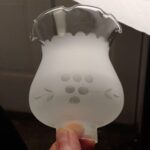 VTG Glass Shade Grape Cut Glass Frosted Etched Chandelier Sconce 1-5/8" Fitter