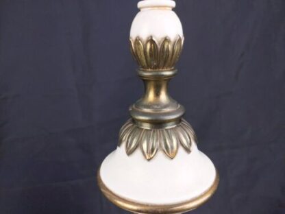 VTG 26" Set/Pair 2 Stiffel Hollywood Regency White/Gold Metal Table Lamps 1960s - Image 5