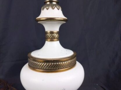 VTG 26" Set/Pair 2 Stiffel Hollywood Regency White/Gold Metal Table Lamps 1960s - Image 6