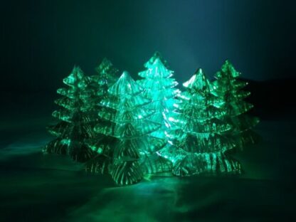 7 Translucent Green Plastic Christmas Pine Tree Decoration 2.5" INCH Transparent - Image 2