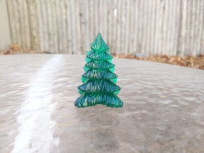 7 Translucent Green Plastic Christmas Pine Tree Decoration 2.5" INCH Transparent - Image 4