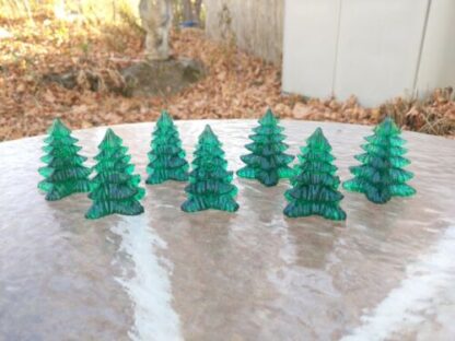 7 Translucent Green Plastic Christmas Pine Tree Decoration 2.5" INCH Transparent - Image 5