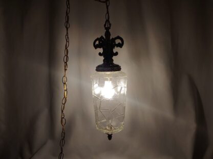 VTG 22" EF & EF Industries Swag Lamp Clear Glass Icicle Hollywood Regency Winter - Image 2