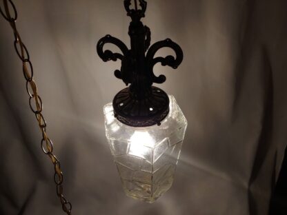 VTG 22" EF & EF Industries Swag Lamp Clear Glass Icicle Hollywood Regency Winter - Image 4