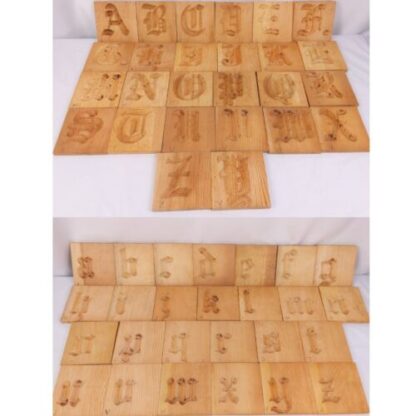 Handmade LARGE Alphabet Letter Wood Block Mold Stamp Press Stencil Printing Sign