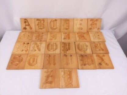 Handmade LARGE Alphabet Letter Wood Block Mold Stamp Press Stencil Printing Sign - Image 4