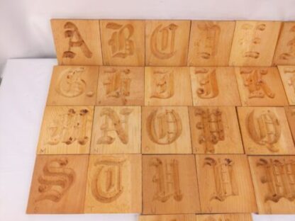 Handmade LARGE Alphabet Letter Wood Block Mold Stamp Press Stencil Printing Sign - Image 5