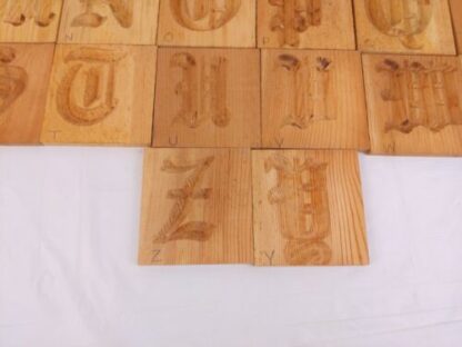 Handmade LARGE Alphabet Letter Wood Block Mold Stamp Press Stencil Printing Sign - Image 7