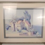 36"x29" William Buffett "Beach House" Framed Print Pastel Palm Trees California