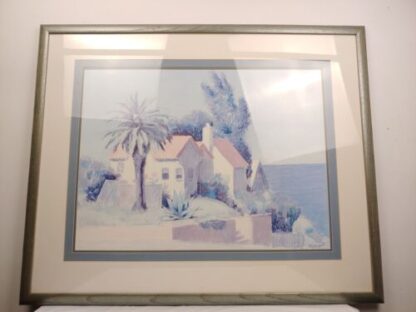 36"x29" William Buffett "Beach House" Framed Print Pastel Palm Trees California - Image 12