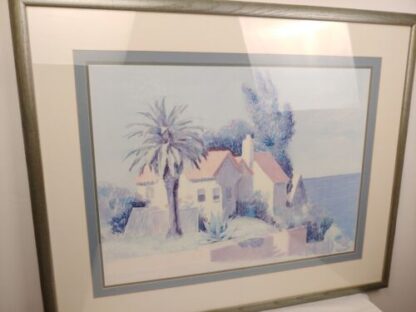 36"x29" William Buffett "Beach House" Framed Print Pastel Palm Trees California - Image 13