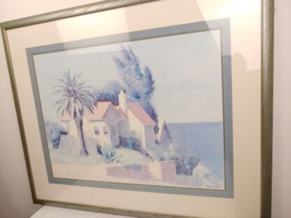 36"x29" William Buffett "Beach House" Framed Print Pastel Palm Trees California - Image 14