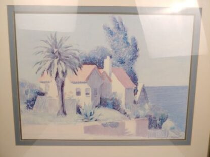 36"x29" William Buffett "Beach House" Framed Print Pastel Palm Trees California - Image 15