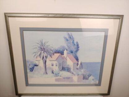 36"x29" William Buffett "Beach House" Framed Print Pastel Palm Trees California - Image 9