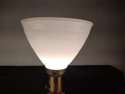 Vintage Art Deco White Glass Waffle Torchier Lamp Shade 8" Inch 2-1/8" Fitter - Image 2