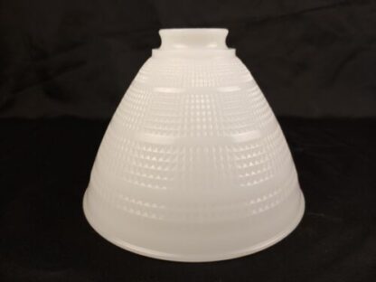 Vintage Art Deco White Glass Waffle Torchier Lamp Shade 8" Inch 2-1/8" Fitter - Image 3