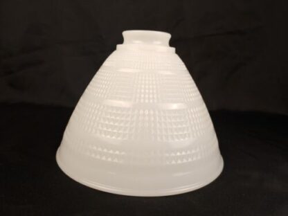 Vintage Art Deco White Glass Waffle Torchier Lamp Shade 8" Inch 2-1/8" Fitter - Image 6