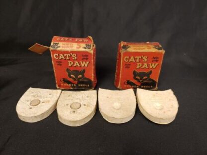 Vtg Lot CAT'S PAW Rubber Heels Boot Shoe Replacement Repair White Scoop 5 in Box