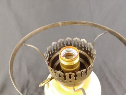 Vintage Electric Hurricane Lamp GWTW 9" Ornate Gold Floral Handpainted 7" Fitter - Image 14
