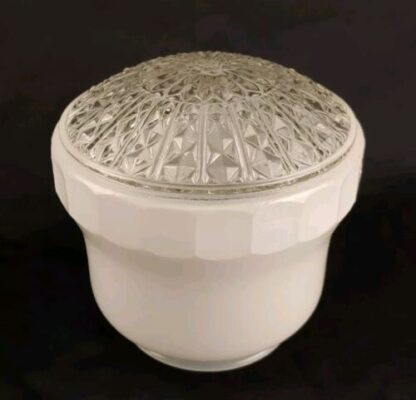 VTG Art Deco White Frosted Ornate Ceiling Table Lamp Diffuser Shade 4" Fitter