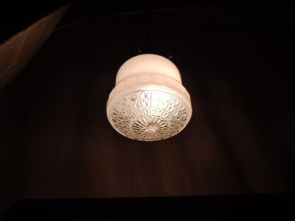 VTG Art Deco White Frosted Ornate Ceiling Table Lamp Diffuser Shade 4" Fitter - Image 3