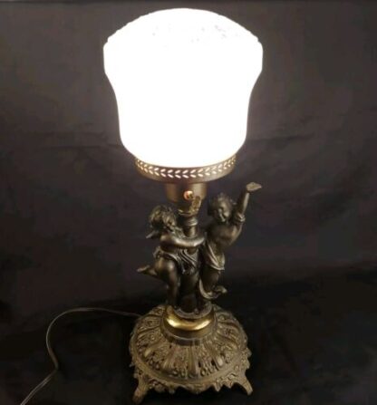 VTG Art Deco White Frosted Ornate Ceiling Table Lamp Diffuser Shade 4" Fitter - Image 5