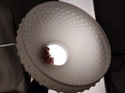 VTG 15" White Glass Hobnail Hurricane Shade GWTW Floor/Table Lamp 13.75" Fitter - Image 11