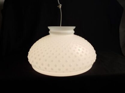 VTG 15" White Glass Hobnail Hurricane Shade GWTW Floor/Table Lamp 13.75" Fitter - Image 8