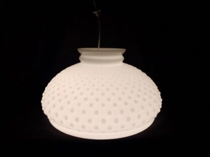 VTG 15" White Glass Hobnail Hurricane Shade GWTW Floor/Table Lamp 13.75" Fitter - Image 9