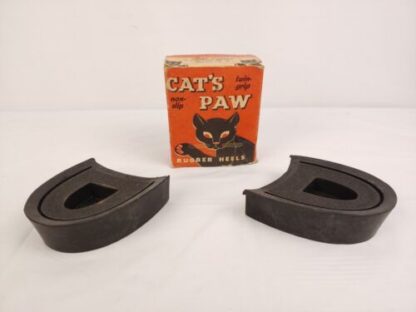 Vtg CAT'S PAW Rubber Pitched Heels Nomark 10-11 Boot Shoe Replacement Repair Blk