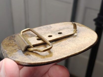 Vintage 1970s Fireman Ornate Bronze Belt Buckle Large 3.5" x 2.75" Fire Fighter - Image 14
