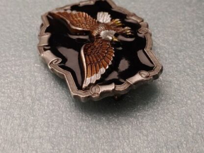 Vintage 1983 American Buckle Company Pewter Enameled Eagle Belt Buckle - Image 8