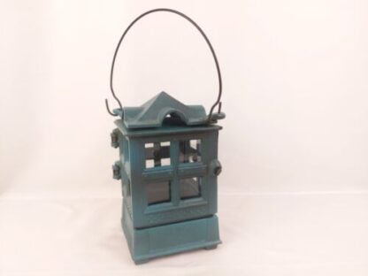 Vintage 1988 John Wright Green Cast Iron Hanging Indoor/Outdoor Lantern Candle - Image 13