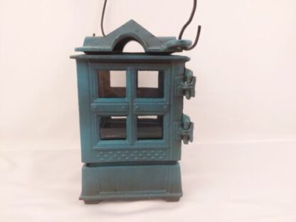 Vintage 1988 John Wright Green Cast Iron Hanging Indoor/Outdoor Lantern Candle - Image 14
