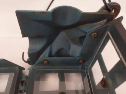 Vintage 1988 John Wright Green Cast Iron Hanging Indoor/Outdoor Lantern Candle - Image 17