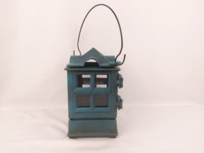 Vintage 1988 John Wright Green Cast Iron Hanging Indoor/Outdoor Lantern Candle - Image 18