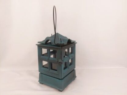 Vintage 1988 John Wright Green Cast Iron Hanging Indoor/Outdoor Lantern Candle - Image 22