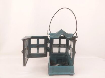 Vintage 1988 John Wright Green Cast Iron Hanging Indoor/Outdoor Lantern Candle - Image 6