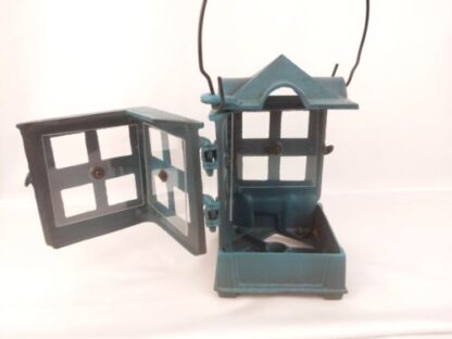 Vintage 1988 John Wright Green Cast Iron Hanging Indoor/Outdoor Lantern Candle - Image 7