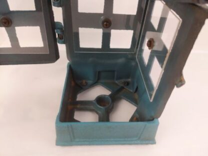 Vintage 1988 John Wright Green Cast Iron Hanging Indoor/Outdoor Lantern Candle - Image 9